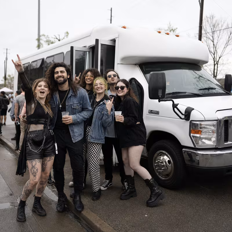 Black Mercedes Sprinter van staged for an Little Rock Concert Transportation group