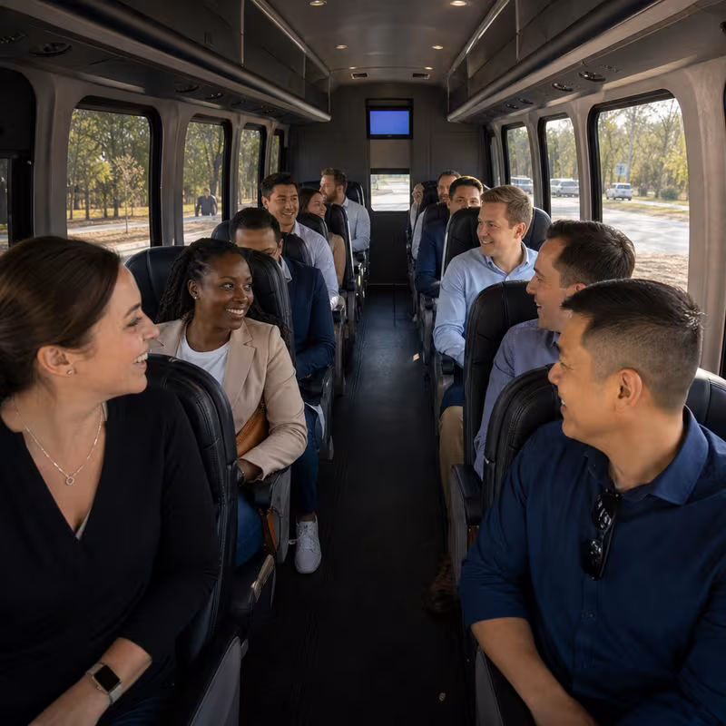 Black Mercedes Sprinter van staged for an Little Rock Corporate Transportation group