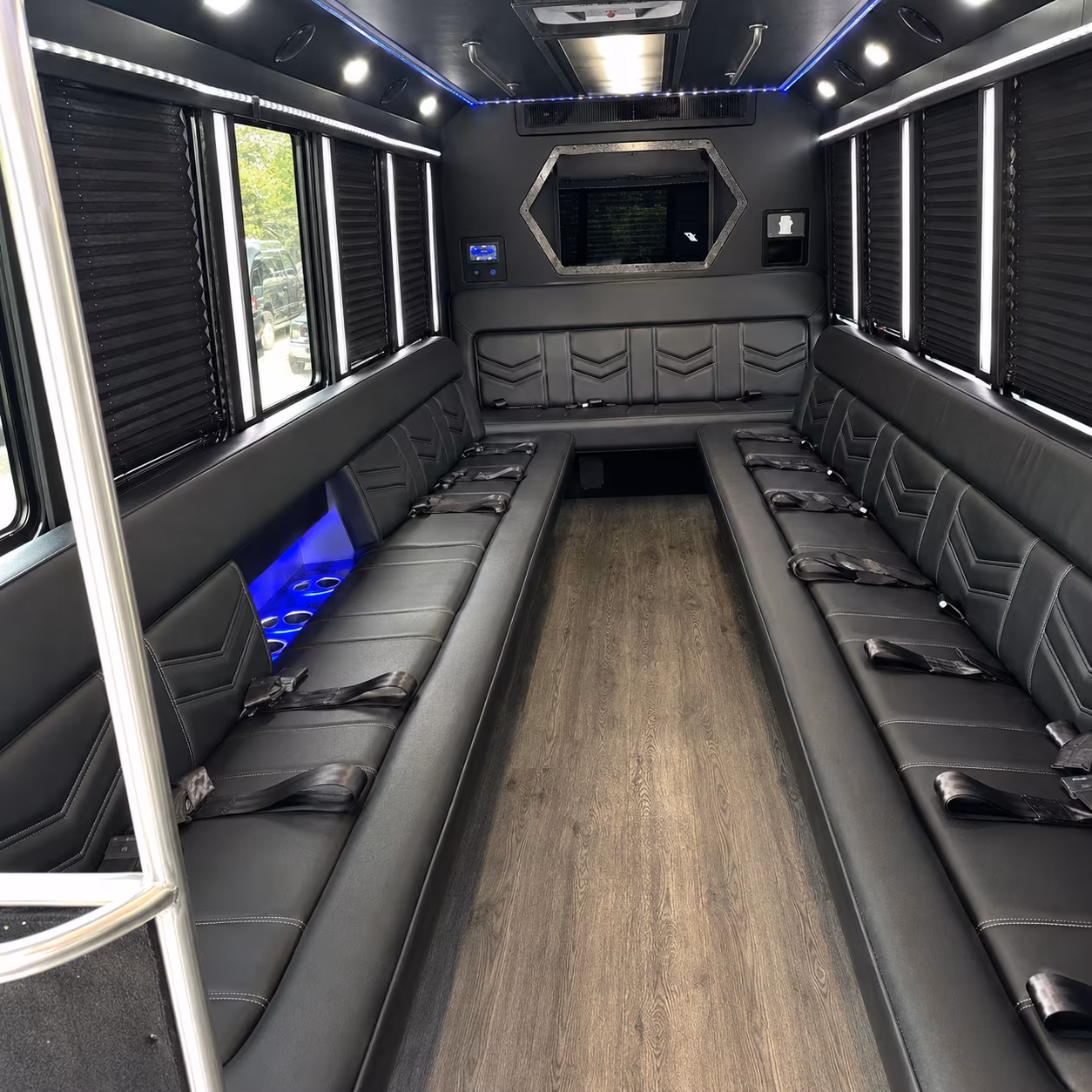 Little Rock Private Event Transportation party bus interior