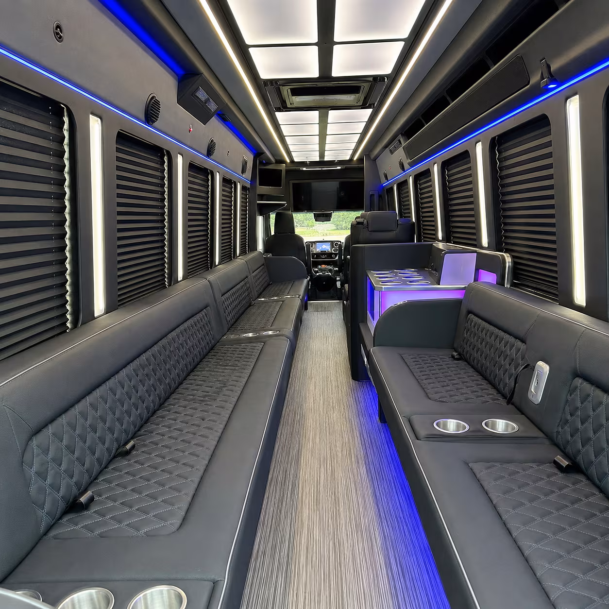 Little Rock Sporting Event Transportation party bus interior