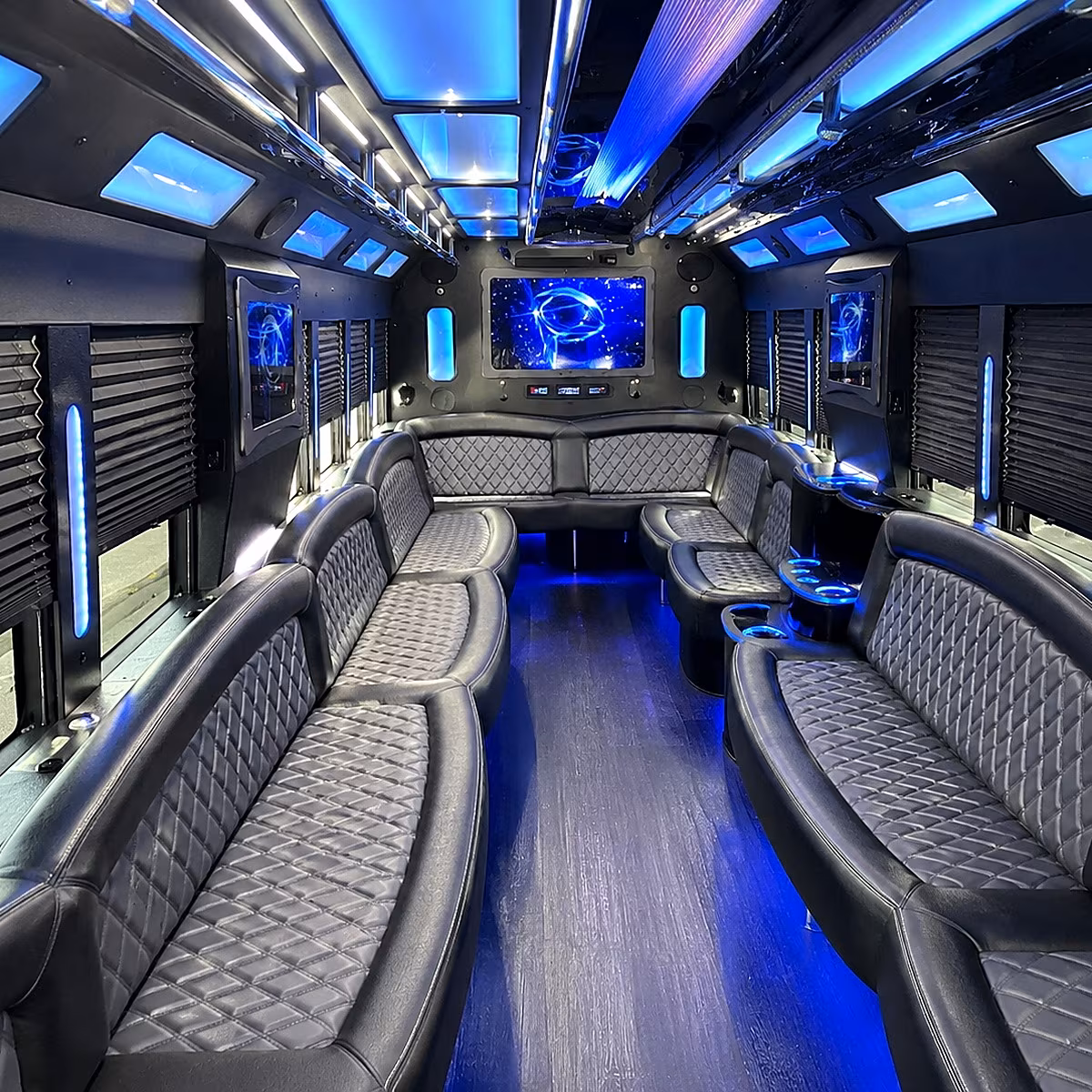 Little Rock Wedding Transportation party bus interior