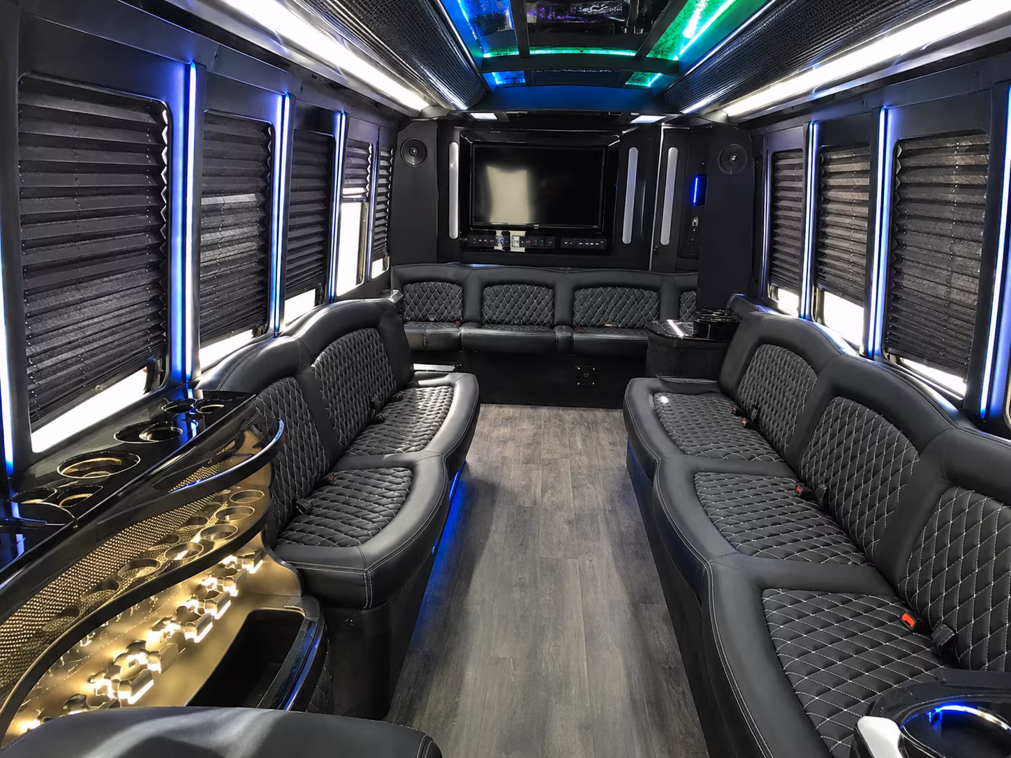 Little Rock Wedding Transportation party bus interior