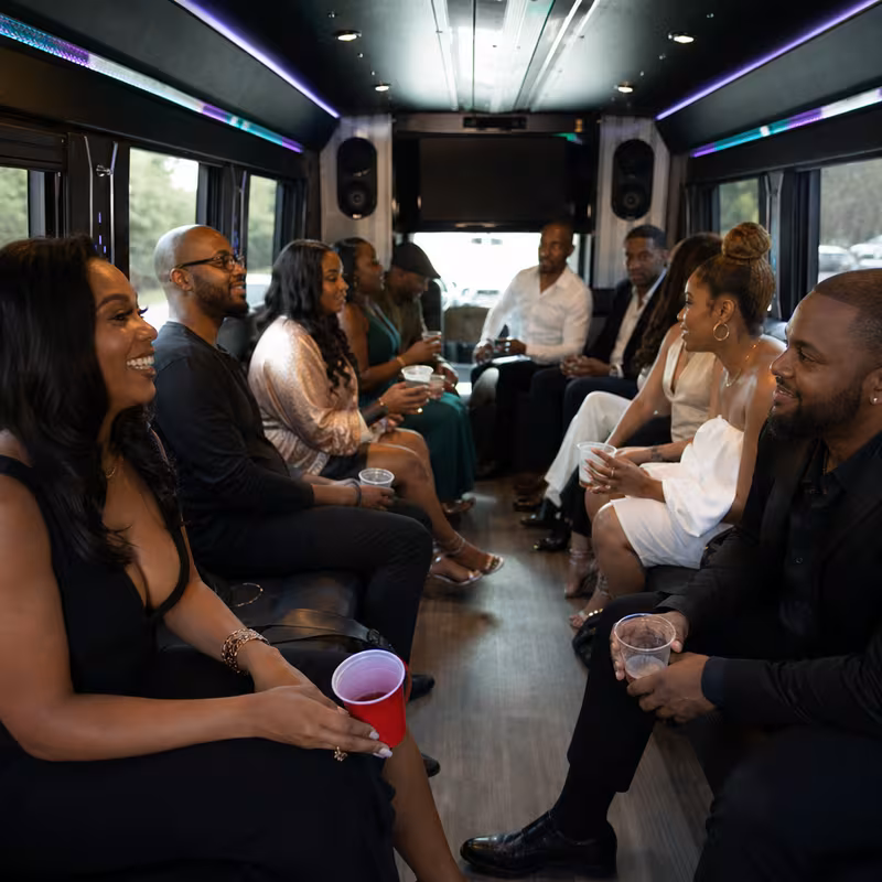 Black Mercedes Sprinter van staged for an Little Rock Private Event Transportation group