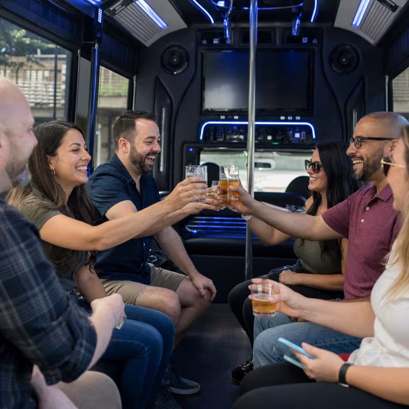 Black Mercedes Sprinter van staged for an Little Rock Winery & Brewery Tour Transportation group